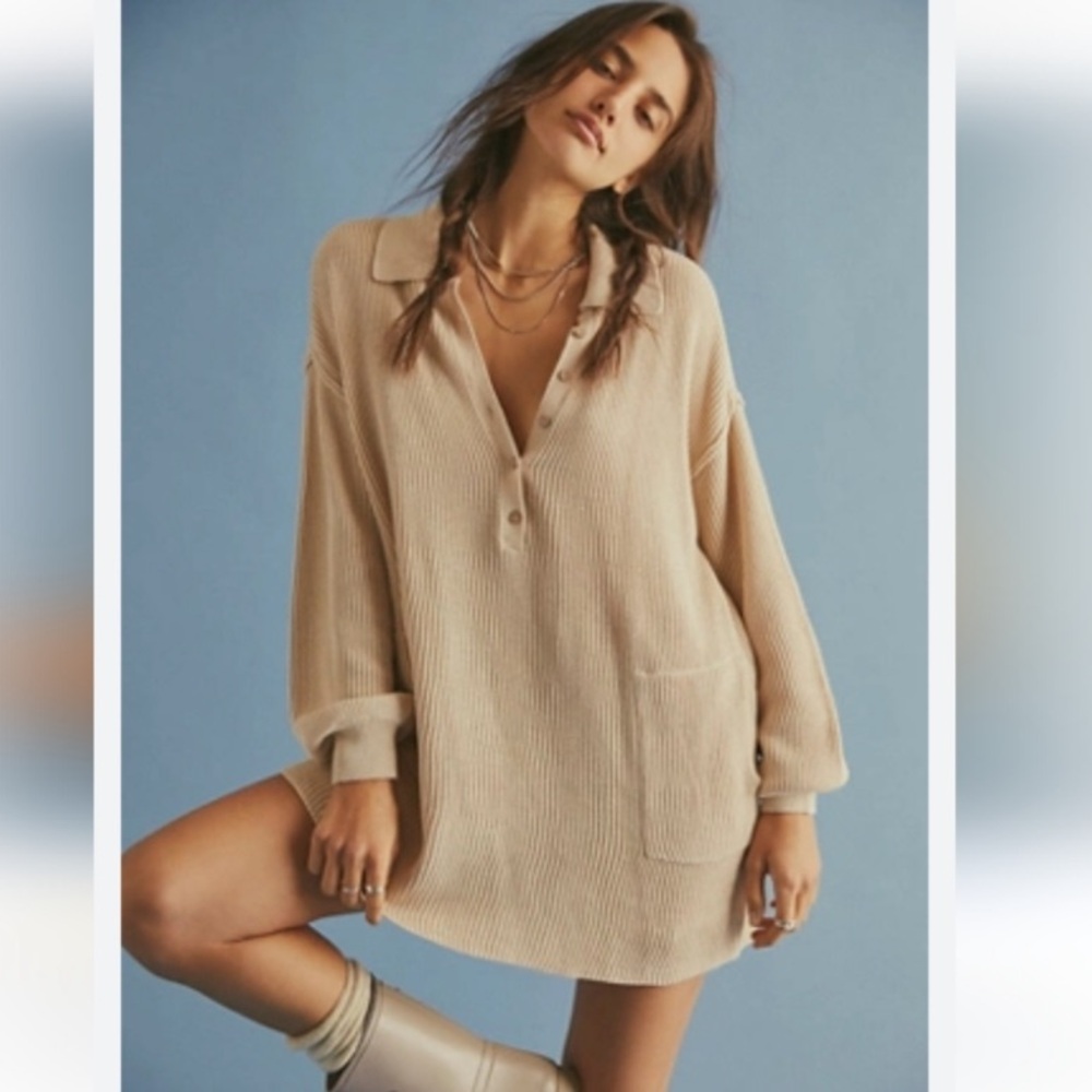 Free people beach cream sweater dress size small worn once!!
